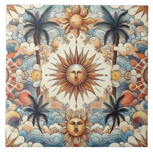 Azulejo De Cerâmica Sol no Paraíso (sem fronteira)