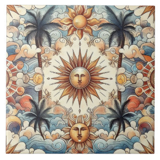 Azulejo De Cerâmica Sol no Paraíso (sem fronteira)