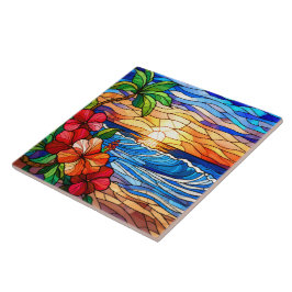 Azulejo De Cerâmica Sol tropical estilo vidro retido