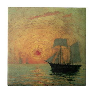 Azulejo De Cerâmica Sol Vermelho por Maxime Maufra, Impressionismo Vin