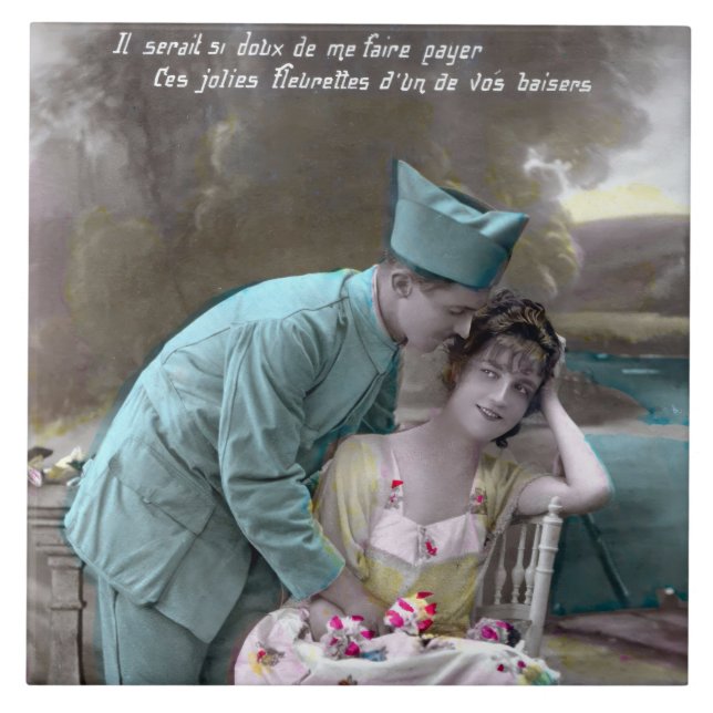 Azulejo De Cerâmica Soldado e Lover (Frente)