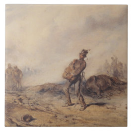 Azulejo De Cerâmica Soldado ferido após a batalha (cena de guerra)