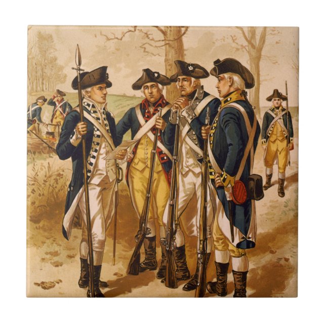 Azulejo De Cerâmica Soldados continentais por Henry Alexander Ogden (Frente)