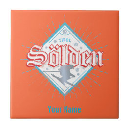 Azulejo De Cerâmica Solden Tirol Retro Skier Vintage Ski Holiday