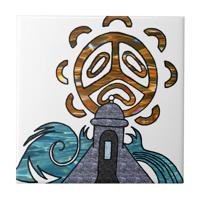 Azulejo De Cerâmica solenóide Taino de garita del diablo y (Frente)