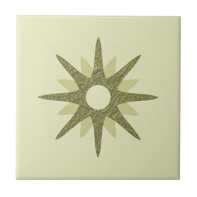Azulejo De Cerâmica Solteiro do século médio (Frente)
