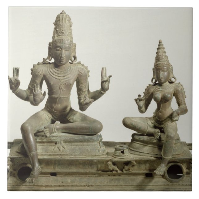 Azulejo De Cerâmica Somaskanda, Chola, Tamil Nadu (bronze) (Frente)