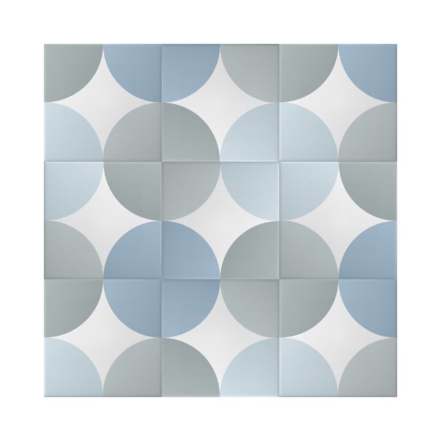 Azulejo De Cerâmica Sombras Azuis Um Design Geométrico de Quarto Círcu (blue gray geometric circles ceramic tiles)