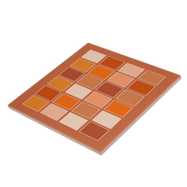 Azulejo De Cerâmica Sombras de Blocos Laranja (Lateral)