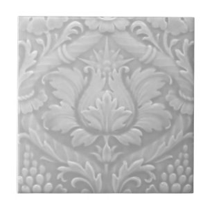 Azulejo De Cerâmica Sombras do Alivio Faux Vitoriano Repro Cinza