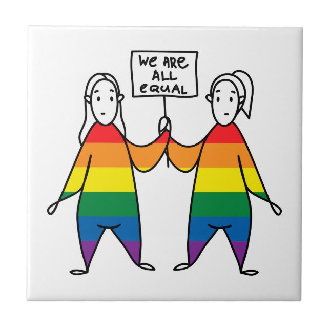 Azulejo De Cerâmica Somos Todos Iguais (Frente)