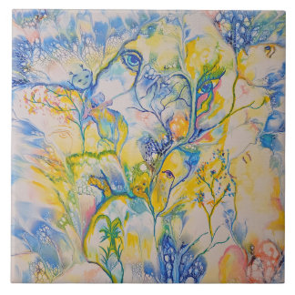 Azulejo De Cerâmica Sonhando com abstrato de cor