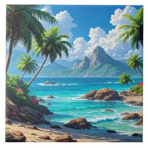 Azulejo De Cerâmica Sonhe, Paraíso Tropical,