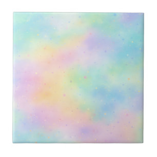 Azulejo De Cerâmica Sonho de Aquarela Pastel – Gradiente de Arco-íris