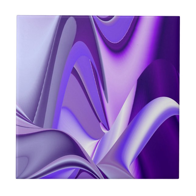 Azulejo De Cerâmica Sonhos de Arco-Íris de Flor Roxo (Frente)