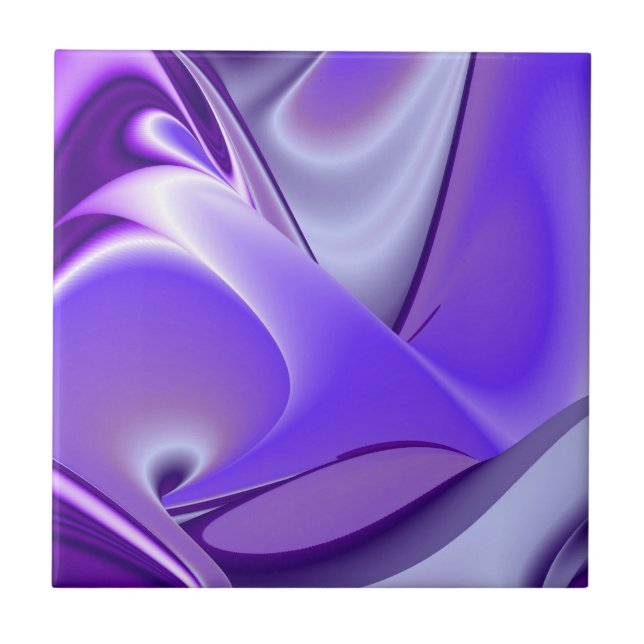 Azulejo De Cerâmica Sonhos de Arco-Íris de Flor Roxo (Frente)