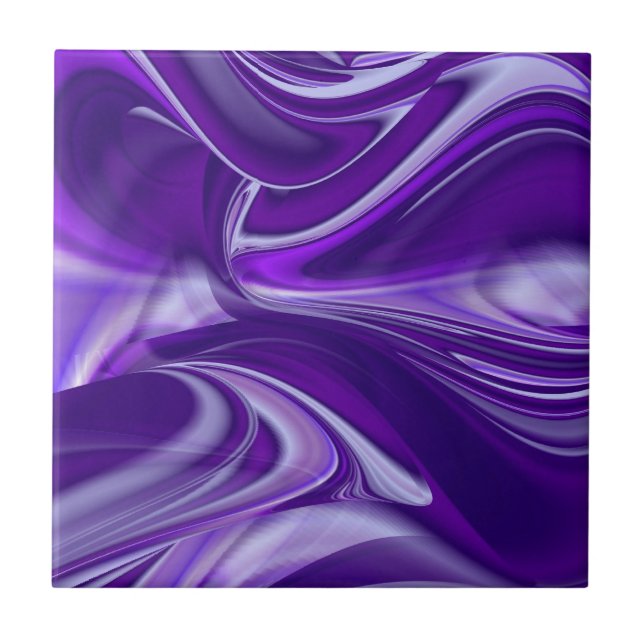 Azulejo De Cerâmica Sonhos de Arco-Íris de Flor Roxo (Frente)