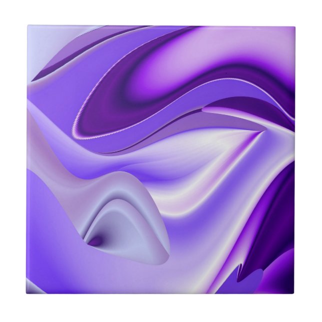 Azulejo De Cerâmica Sonhos de Arco-Íris de Flor Roxo (Frente)