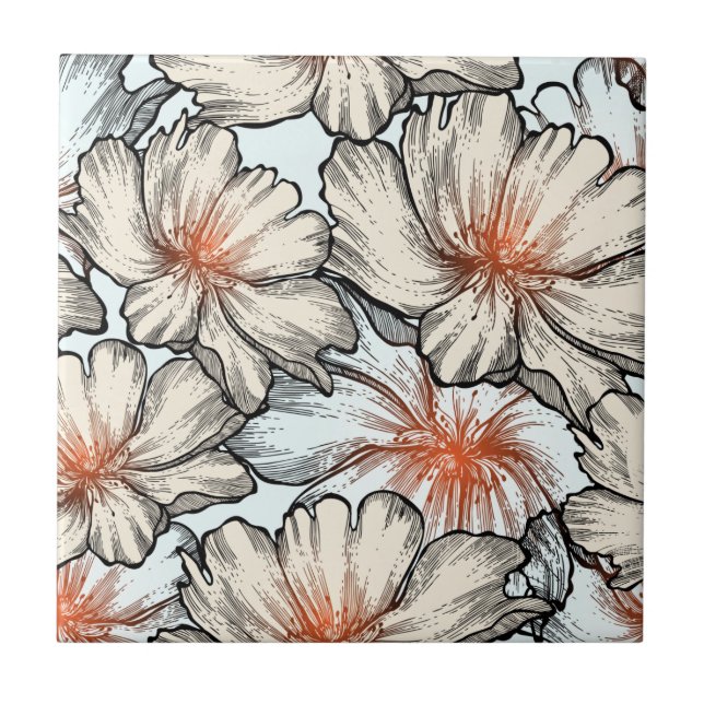 Azulejo De Cerâmica Sonhos Florais nº 10 em Susiejayne (Frente)