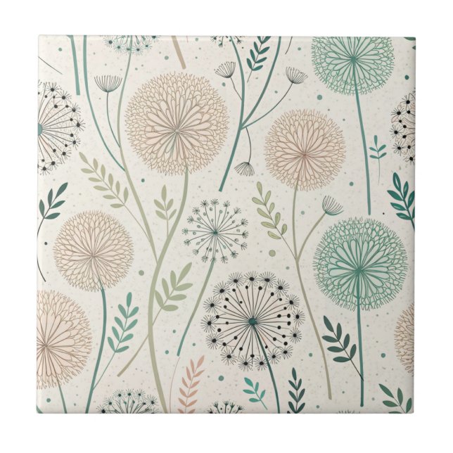 Azulejo De Cerâmica Sonhos Pastel Dandelion - Fios Whimsical (2) (Frente)