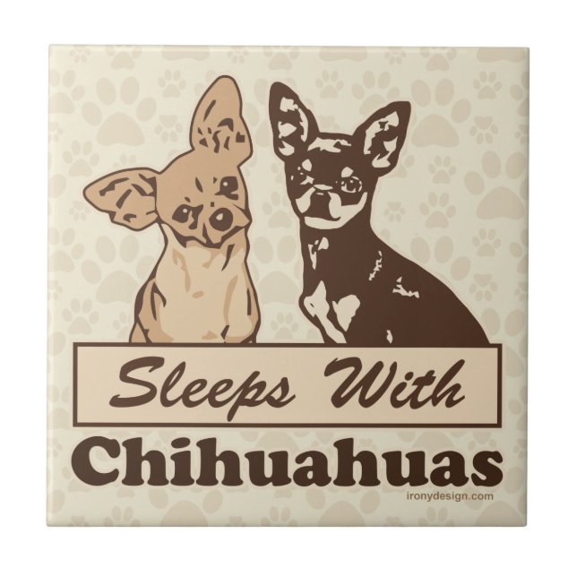 Azulejo De Cerâmica Sonos com chihuahuas (Frente)