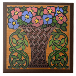 Azulejo De Cerâmica Soquete de Artes e Artesanatos de Petunias