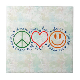 Azulejo De Cerâmica Sorriso do amor da paz