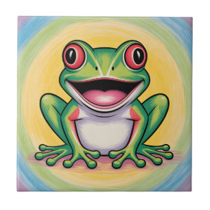 Azulejo De Cerâmica Sorriso Gentil do Sapo