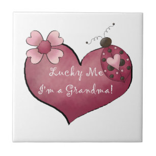 Azulejo De Cerâmica Sorte que sou vovó presente