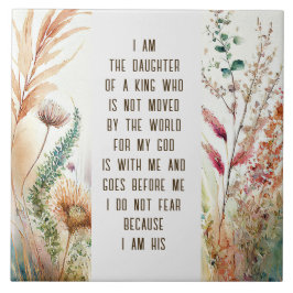 Azulejo De Cerâmica Sou filha de uma citação de fé cristã-rei