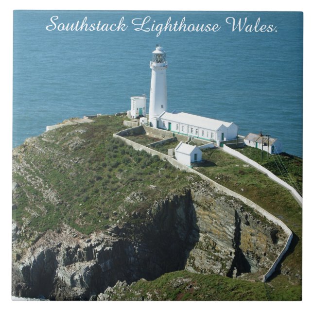 Azulejo De Cerâmica Southstack Lighthouse Wales. (Frente)