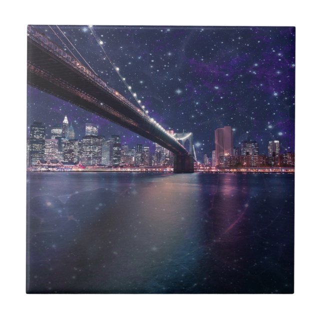 Azulejo De Cerâmica Spacey Manhattan Skyline (Frente)