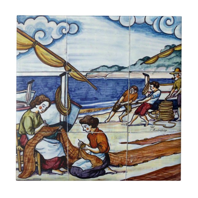 Azulejo De Cerâmica Spanische Fliese Fischer (Frente)
