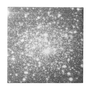 Azulejo De Cerâmica Sparkle de Cinza prateada