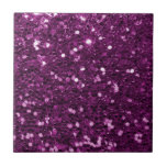 Azulejo De Cerâmica Sparkles roxos do brilho do falso<br><div class="desc">Grande brilho roxo glamoroso do falso.
NOTE POR FAVOR:  Estes são gráficos impressos plano - nenhumas peças levantadas.</div>