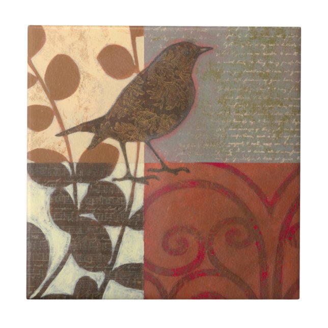 Azulejo De Cerâmica Sparrow Damask (Frente)