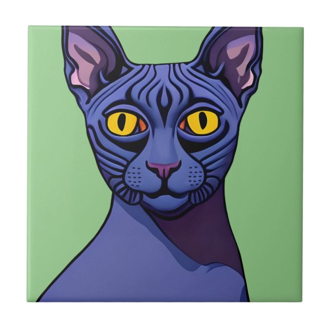 Azulejo De Cerâmica Sphynx Cat (Frente)