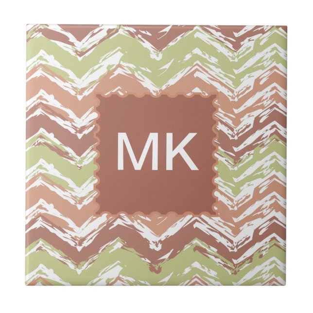 Azulejo De Cerâmica Spice Scribble Chevron ZigZag (Frente)