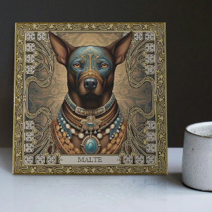 Azulejo De Cerâmica Spirit Dog Guardian Tribal Personalizado