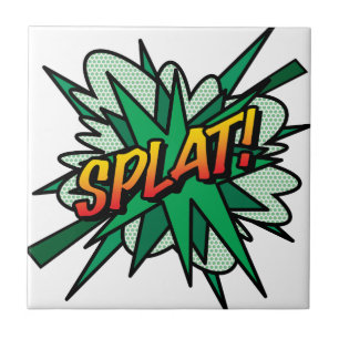 Azulejo De Cerâmica SPLAT Diversão Retro Quadrinho Pop Art