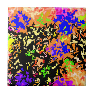 Azulejo De Cerâmica Splatter cristalizado da pintura - cores mornas