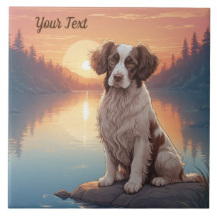 Azulejo De Cerâmica Springer Spaniel pelo Lago