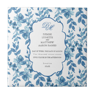 Azulejo De Cerâmica Spun Sugar & Skydiver Blue Weding Keepsasasakerami