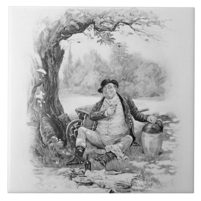 Azulejo De Cerâmica Sr. Pickwick, 'de Charles Dickens: Uma (Frente)