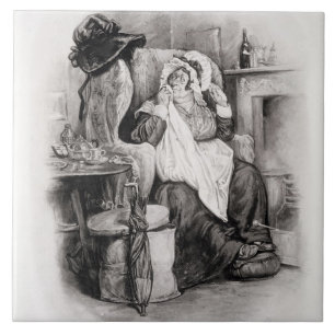Azulejo De Cerâmica Sra. Gamp, 'de Charles Dickens: Uma bisbolhetice