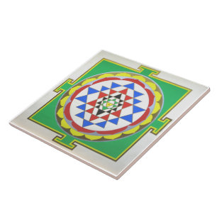 Azulejo De Cerâmica Sri Yantra - Cores Precisas