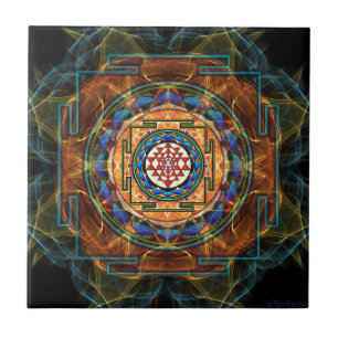 Azulejo De Cerâmica Sri Yantra - geometria sagrado