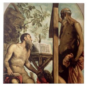 Azulejo De Cerâmica St Andrew e St Jerome