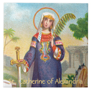Azulejo De Cerâmica St. Catarina de Alexandria com traje egípcio