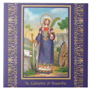Azulejo De Cerâmica St. Catarina de Alexandria com traje egípcio
